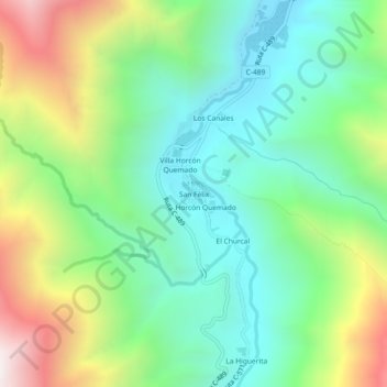 Mapa topográfico San Félix, altitud, relieve