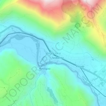 Mapa topográfico Tarabamba, altitud, relieve