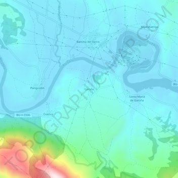 Mapa topográfico Garoña, altitud, relieve