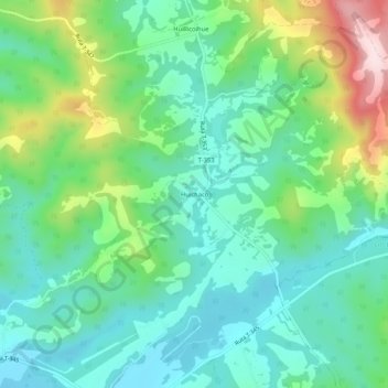 Mapa topográfico Huichaco, altitud, relieve