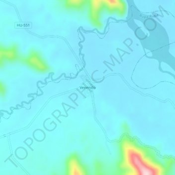 Mapa topográfico Venenillo, altitud, relieve