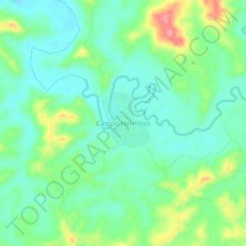 Mapa topográfico Campo Hermoso, altitud, relieve