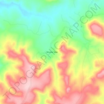 Mapa topográfico Monte Sião, altitud, relieve