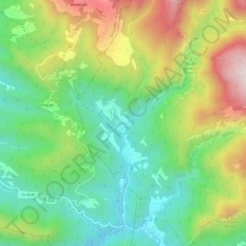 Mapa topográfico Llinars, altitud, relieve