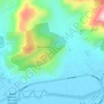 Mapa topográfico Chameza, altitud, relieve