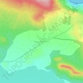 Mapa topográfico Douar-Meridima, altitud, relieve