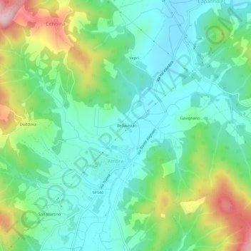 Mapa topográfico Bellavista, altitud, relieve