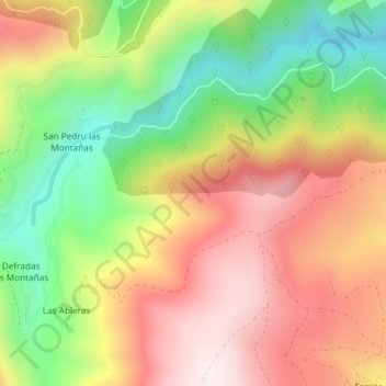 Mapa topográfico El Chancón, altitud, relieve