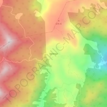 Mapa topográfico Ipiranga, altitud, relieve