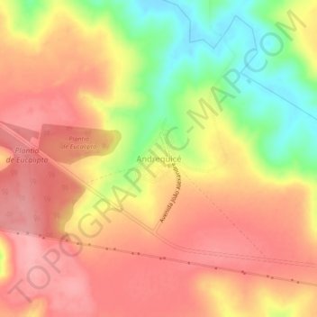 Mapa topográfico Andrequicé, altitud, relieve