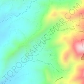 Mapa topográfico Pital de Combia, altitud, relieve