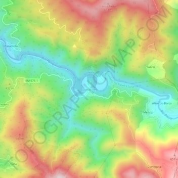 Mapa topográfico Janarde, altitud, relieve