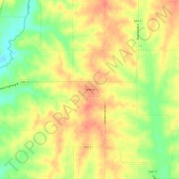 Mapa topográfico Helena, altitud, relieve