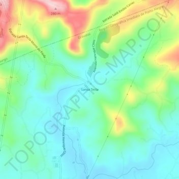 Mapa topográfico Santa Tecla, altitud, relieve