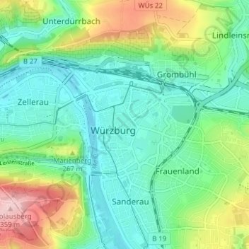Mapa topográfico Kapitelshöfe, altitud, relieve
