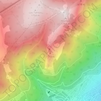 Mapa topográfico Portacho, altitud, relieve