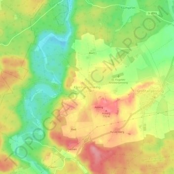 Mapa topográfico Kleinhartpenning, altitud, relieve