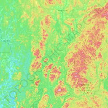 Mapa topográfico Île Longue, altitud, relieve