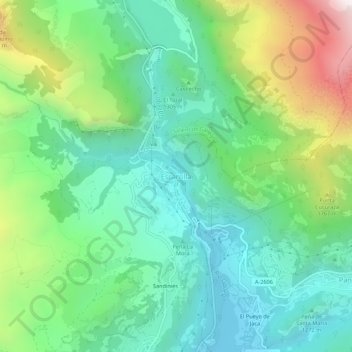 Mapa topográfico Escarrilla, altitud, relieve