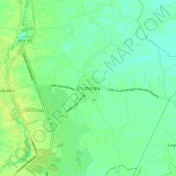 Mapa topográfico Chichicapa, altitud, relieve