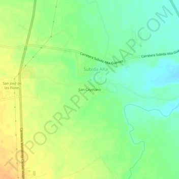 Mapa topográfico San Cayetano, altitud, relieve