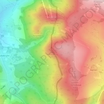 Mapa topográfico Moritzberg, altitud, relieve