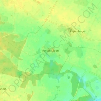 Mapa topográfico Rolofshagen, altitud, relieve