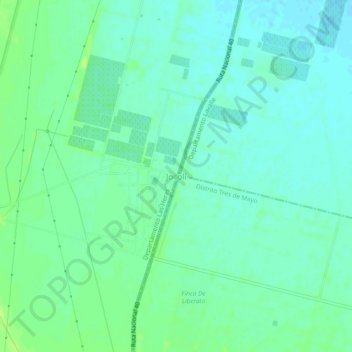 Mapa topográfico Jocolí, altitud, relieve