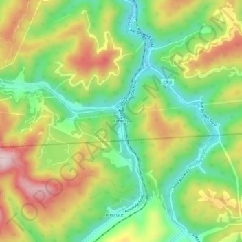 Mapa topográfico Faraday, altitud, relieve