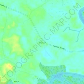 Mapa topográfico Itajura, altitud, relieve