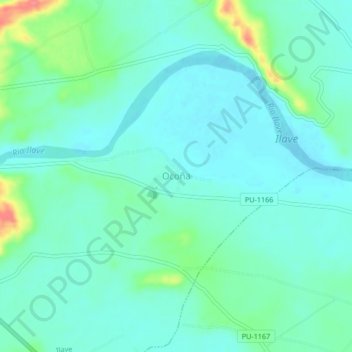 Mapa topográfico Ocoña, altitud, relieve
