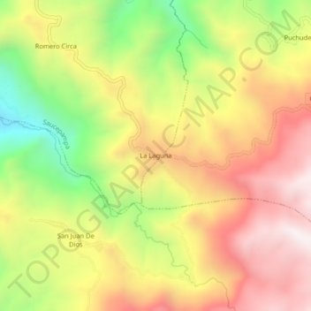 Mapa topográfico La Laguna, altitud, relieve
