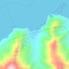 Mapa topográfico Playa Copey, altitud, relieve