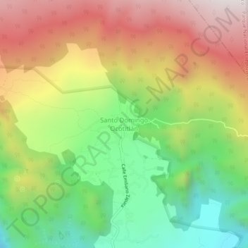 Mapa topográfico Santo Domingo Ocotitlán, altitud, relieve