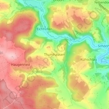 Mapa topográfico Thumhausen, altitud, relieve