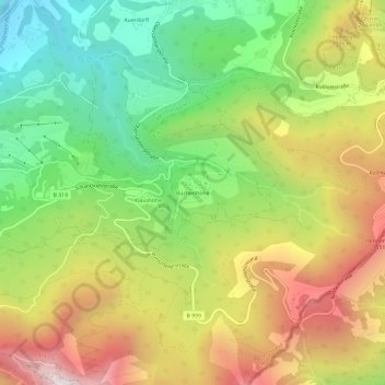 Mapa topográfico Buchenhöhe, altitud, relieve