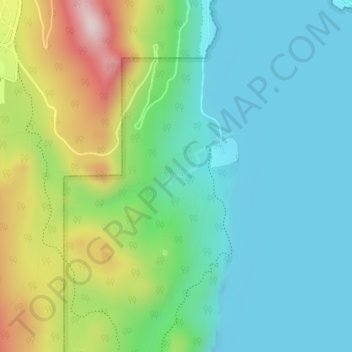 Mapa topográfico Cascada de los Duendes, altitud, relieve