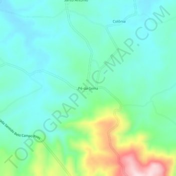 Mapa topográfico Pé-da-Serra, altitud, relieve