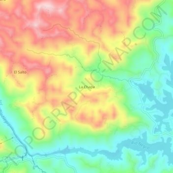Mapa topográfico La Chapa, altitud, relieve