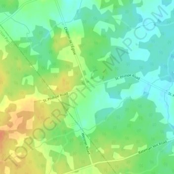 Mapa topográfico Saint-Philippe, altitud, relieve
