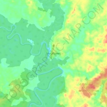 Mapa topográfico Miraflores, altitud, relieve