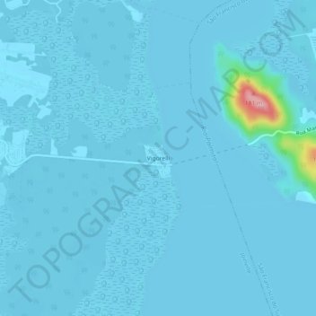 Mapa topográfico Vigorelli, altitud, relieve