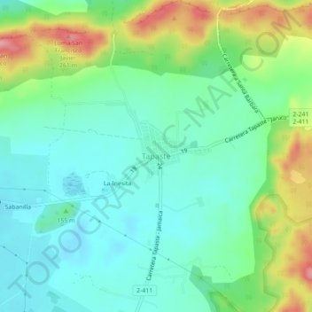 Mapa topográfico Tapaste, altitud, relieve