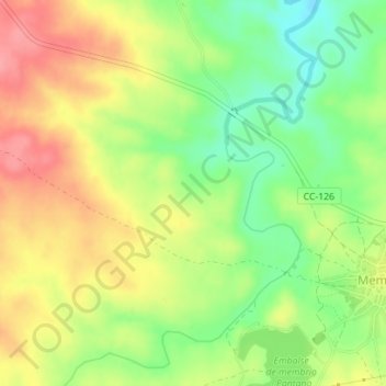 Mapa topográfico Escalona, altitud, relieve