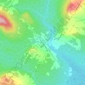 Mapa topográfico Millville, altitud, relieve