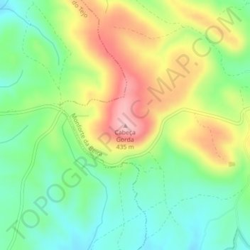Mapa topográfico Cabeça Gorda, altitud, relieve