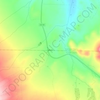 Mapa topográfico Hillside, altitud, relieve