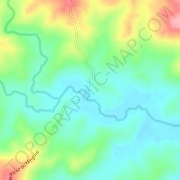 Mapa topográfico Passo do Mingote, altitud, relieve