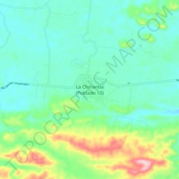 Mapa topográfico La Chinantla (Poblado 10), altitud, relieve