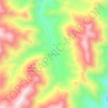 Mapa topográfico San Luis, altitud, relieve